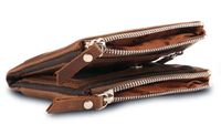 Porte-monnaie à glissière en cuir Vintage de haute qualité pour hommes en cuir véritable courte longueur avec fermeture à bouton RFID sûr