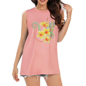 Ropa Deportiva al por Mayor, Camiseta sin Mangas para Mujer, Camiseta Deportiva de Color Sólido, Tallas Grandes, Algodón/Fibra de Bambú - Product Image 1