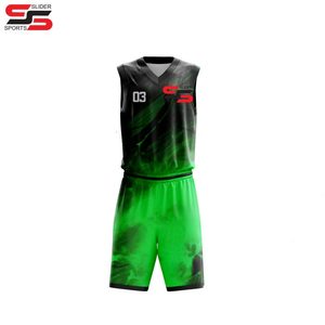 Logotipo personalizado de alta calidad Sublimación deportiva Uniforme de baloncesto Nuevo estilo Diseño Hombres Uniforme de baloncesto Kit - Product Image 5
