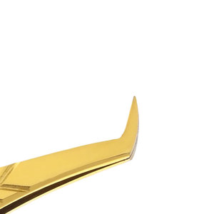 Pince à épiler à pointe en fibre d'acier inoxydable de marque privée avec meilleur logo personnalisé Outil d'extension de cils incurvé de volume - Product Image 6