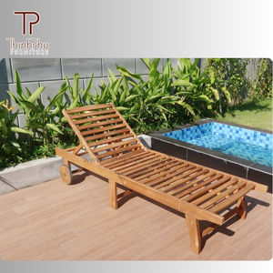 Chaise longue en bois portable écologique pour l'extérieur pour villas plages piscines cours - Product Image 3
