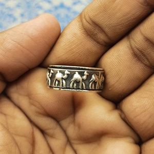 Wholesale Vintage 925 Oxidized Silver Camel Statement <b>Ring</b> Boho <b>Indian</b> Wedding Jewelry Diamond Pearl Fine Fashion Design Party - Product Image 4