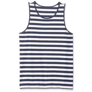 OEM personnalisé 2025 grande taille hommes coton Gym débardeurs respirant tricoté Fitness musculation entraînement Singlet rayé conception - Product Image 3