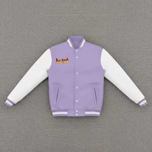 Veste de baseball universitaire de haute qualité, unisexe, hiver, bouton unique, polaire, grande taille, logo sur le devant, couleur personnalisable - Product Image 3