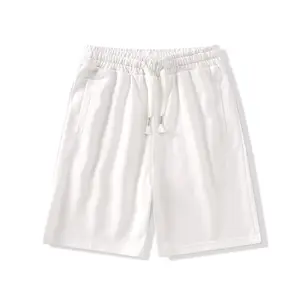 Shorts masculinos bordados de Chenille, preço barato, algodão personalizado, de alta qualidade, academia masculina, curto para treino