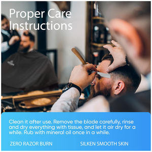 Fancy Straight Edge Razor-Afeitadora manual para hombres Mango de madera-Kit de peluquero - Product Image 2