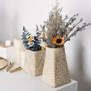 ตะกร้าหวายสำหรับปลูกต้นไม้ขนาดเล็กสำหรับตกแต่งในร่มและระเบียงดีไซน์ทำด้วยมือ - Product Image 4