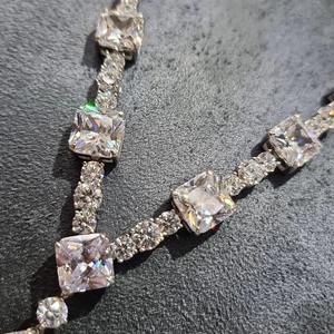 Beau collier jaune taille fantaisie carré en argent sterling 925 cadeau pour son mariage travail spécial bijoux de travail en diamant - Product Image 2