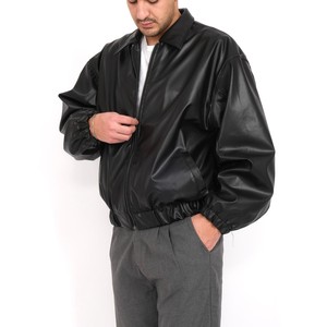 Veste en peau de mouton unisexe au design élégant, fermeture à glissière, apparence professionnelle personnalisée, coton réversible imperméable respirant - Product Image 2