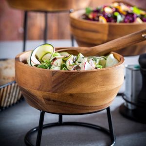 Ensemble de 3 bols à salade en bois naturel de haute qualité de la marque Lavihexco, écologiques, faits à la main, style campagnard, pour la cuisine vietnamienne, les fêtes - Product Image 5