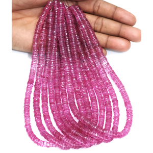 Cuentas Heishi de Cuarzo Arcoíris Rosa Intenso, Piedras Preciosas AAA (7-8mm) para la Fabricación de Joyería - Product Image 1