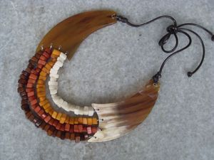 EYEWEAR recién llegado collar de cuerno de buey de búfalo pulido estilo Animal hueso joyería diseño Natural cuentas mujeres niñas boda - Product Image 4