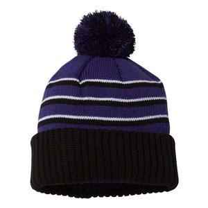 Produits de vente chauds hiver pompon bonnets unisexe bonnet chapeaux broderie Patch noir bonnet chapeaux - Product Image 6