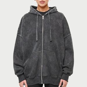 Conjunto de ropa de calle de gran tamaño de invierno personalizado OEM Vintage Acid Gym Hoodie y Joggers con logotipo frontal para mujeres - Product Image 1