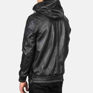 เสื้อฮู้ดดี้คอตั้งหนังแท้คุณภาพสูง 100% สำหรับฤดูหนาว แบบยูนิเซ็กซ์ / เสื้อฮู้ดดี้พิมพ์ลายดิจิทัลสีพื้น - Product Image 3