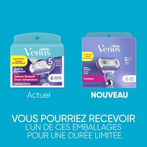 Gillette Venus Extra Smooth Contour, Paquete de 6 Cuchillas de Acero Inoxidable para Mujer, Recambios de Cuatro Hojas - Product Image 6