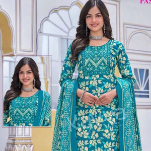 Venta al por mayor Pashmina Kurti Pant con la colección Dupatta Catálogo completo disponible a precio de mayorista adecuado para ropa casual - Product Image 1