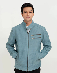 แจ็กเก็ตหนัง PU สำหรับผู้ชายเสื้อกันลมมีซิปเสื้อแจ็คเก็ตโพลีเอสเตอร์ปรับแต่งได้ - Product Image 2