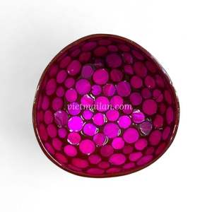 Bol en coque de noix de coco avec incrustation de nacre, motif et finition personnalisés en gros, Vietnam - Product Image 4