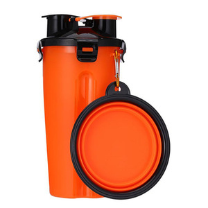 <span class=keywords><strong>2</strong></span> in1 pieghevole Pet ROHS forniture alimentazione gatti viaggio pieghevole mangiatoia ciotola cani portatili bere bottiglia d'acqua con contenitore per alimenti - Product Image 6