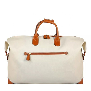 Multi-Function Duffle <b>Bag</b> for Men and Women Fashionable Canvas with Leather Accents <b>Carry</b>-<b>On</b> Size and Zipper Closure Design - Product Image 1