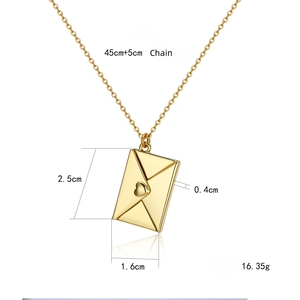 18K chapado en oro impermeable personalizado regalo carta colgante corazón medallón collar - Product Image 6