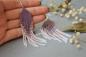 Beaded Handmade Statement Drop <b>Earrings</b> Stylish Fashion Seed Beads <b>Earrings</b> hand embroidery <b>earrings</b> for Women and <b>Girls</b> - Product Image 4