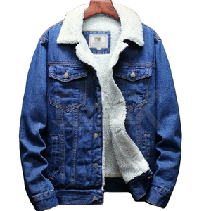 Chaqueta vaquera elegante de algodón para hombre, chaqueta vaquera informal de alta calidad personalizada OEM al por mayor para invierno - Product Image 2