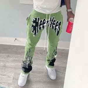 กางเกงสเวตเตอร์ผ้าฝ้ายสำหรับทั้งชายและหญิงกางเกงวิ่งแบบลำลองมีเชือกผูกปานกลางพิมพ์ลายหน้าจอได้ตามต้องการฤดูใบไม้ร่วงฤดูหนาว - Product Image 6