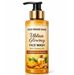 OEM Bulk Private Label Ubtan Glowing Face Wash with Turmeric Oil for Tan Removal Deep Cleansing Facial <b>Cleanser</b> for Wholesale - Product Image 3