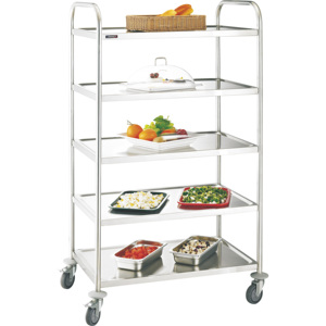 Chariot de rangement de cuisine en acier inoxydable à 5 plateaux - Product Image 1