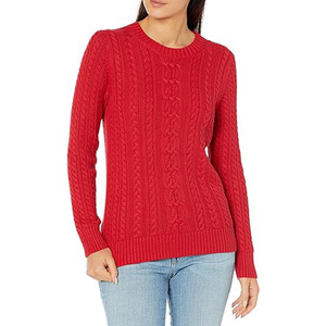 Suéter de punto suelto para mujer, jersey de manga larga con cuello redondo, prendas de punto informales para mujer - Product Image 4