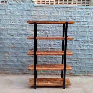 ชั้นวางหนังสือไม้5ชั้นชั้นวางนิตยสารสไตล์ห้องนั่งเล่นและเฟอร์นิเจอร์กลางแจ้ง - Product Image 1