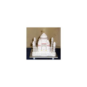 Taj Mahal en marbre blanc pour la maison, cadeau de mariage, fête, cadeau d'anniversaire avec quatre tours en marbre et décoration de tombe blanche - Product Image 1