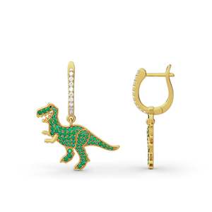 Boucles d'oreilles pendantes en argent sterling Jeulia Prehistoric Glamour Dinosaur - Product Image 2