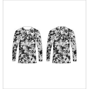เสื้อยืดแขนยาวลายพรางหิมะสีดำขาวแบบซับลิเมชั่นสำหรับผู้ชาย สำหรับล่าสัตว์ ตกปลา ยี่ห้อ Trackstar OEM รับผลิตตามสั่ง รุ่น TSI-G05-P0817 - Product Image 1