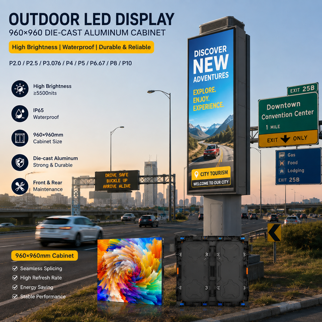 TOPvision Outdoor LED Advertising Screen High Brightness Full Color Digital Billboard Display for Self-Service Business IP65