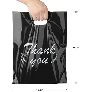 Custom Print Logo High Quality Plastic Shopping Bag HDPE Plastic packaging Die Cut Handle Carry Bag Wholesale Factory