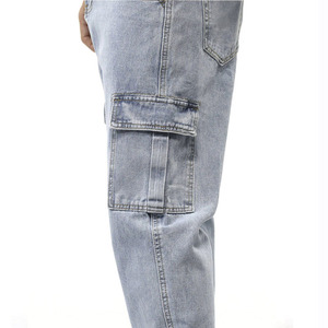 Haute qualité Design à la mode respirant hommes Denim pantalon taille haute droite 2024 nouveau Vintage ample décontracté Denim pantalon - Product Image 4