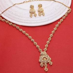 สร้อยคอทองเหลืองชุบทอง14K 18K 24K สำหรับงานแต่งงานแบบตุรกีทันสมัย - Product Image 1