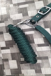 Ajustable impermeable inglés sillín estilo nailon caballo Halter latón hebilla colores personalizados a juego cuerda de plomo de alta calidad - Product Image 3