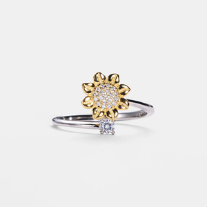 Nueva gran oferta, exquisita <span class=keywords><strong>serie</strong></span> versátil, anillo de circón de girasol, joyería de fiesta con piedra de diamante para regalo de vacaciones, envío de amigos - Product Image 1