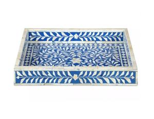 Motif floral plateau de service os et incrustation de résine pour servir thé café Desserts petit déjeuner ustensiles de cuisine salle à manger et salon décor - Product Image 1