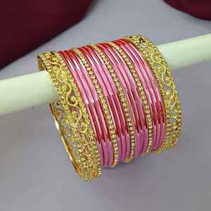 Bracelets de haute qualité Bracelets en cristal CZ avec finition brillante Bracelets en métal Bracelets indiens Ensemble pour bijoux de mode de fête de mariage - Product Image 2