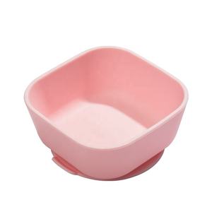 Cuenco de succión cuadrado de alimentación de bebé de silicona de grado alimenticio Vajilla antideslizante ecológica sin BPA para niños pequeños y niños - Product Image 2