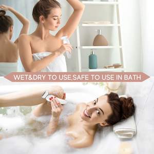 Depiladora Eléctrica Inalámbrica 2 en 1 para Mujer, Recargable, Uso en Seco y Húmedo, para Piernas, Axilas, Vello Púbico y Recorte de Bikini - Product Image 4