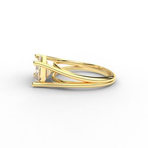 แหวนเพชรทรงเอเมอรัลด์คัท 9 กะรัต ทองคำชมพู / ทองเหลือง / ทองขาว สำหรับงานหมั้น - Product Image 2