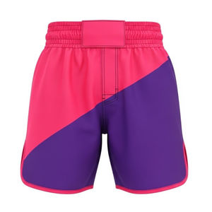 Pantalones Cortos de MMA y Boxeo Profesionales con Logotipo Personalizado, Dos Tonos Rosa/Morado, Elásticos, Transpirables, de Secado Rápido, Ligeros, con Diseño OEM - Product Image 1