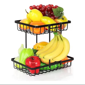 Corbeille à fruits décorative en métal pour le centre de table à manger de présentation de fruits frais et la décoration intérieure moderne - Product Image 1