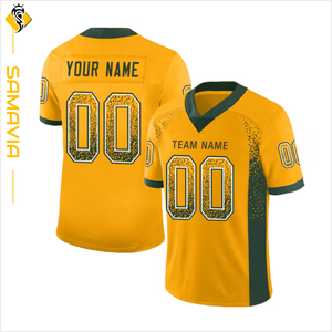 Maillot de football américain personnalisé prêt-à-être expédié uniforme d'équipe en tissu de polyester à manches courtes imprimé pour la saison estivale - Product Image 6
